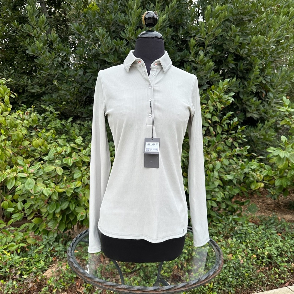 NWT Kjus "Celin" long-sleeve ribbed polo - size 36/S